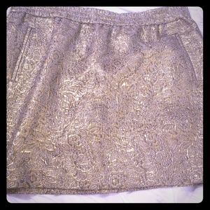 NWT Gold Metallic Jaquard Elastic waist